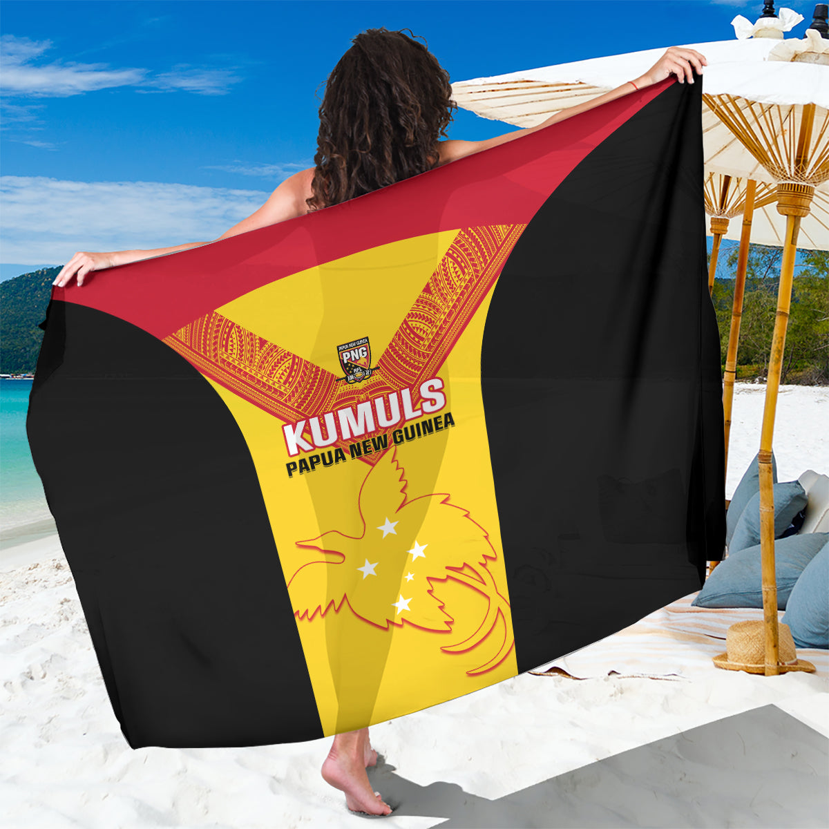Papua New Guinea Rubgby Sarong Pacific 2023 Go PNG Kumuls - Wonder Print Shop