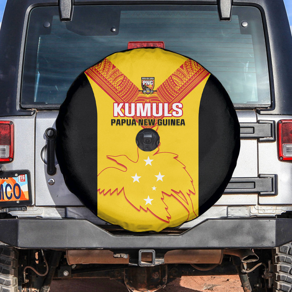 Papua New Guinea Rubgby Spare Tire Cover Pacific 2023 Go PNG Kumuls - Wonder Print Shop