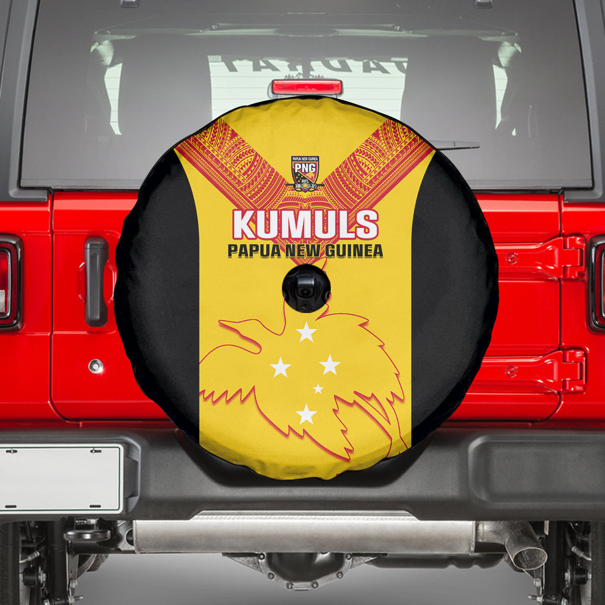 Papua New Guinea Rubgby Spare Tire Cover Pacific 2023 Go PNG Kumuls - Wonder Print Shop