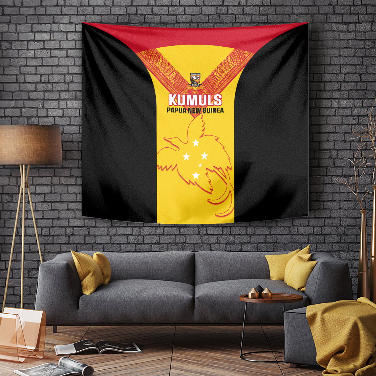 Papua New Guinea Rubgby Tapestry Pacific 2023 Go PNG Kumuls - Wonder Print Shop