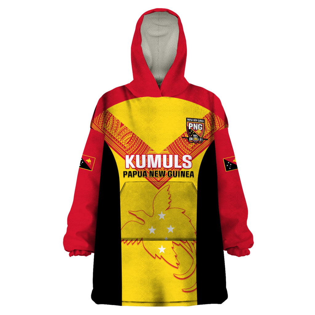 Custom Papua New Guinea Rubgby Wearable Blanket Hoodie Pacific 2023 Go PNG Kumuls - Wonder Print Shop
