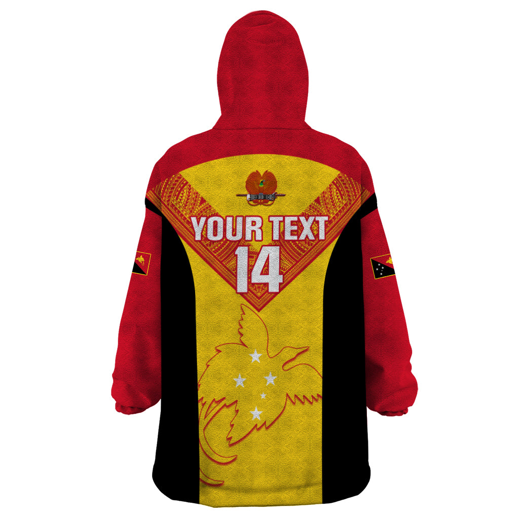 Custom Papua New Guinea Rubgby Wearable Blanket Hoodie Pacific 2023 Go PNG Kumuls - Wonder Print Shop