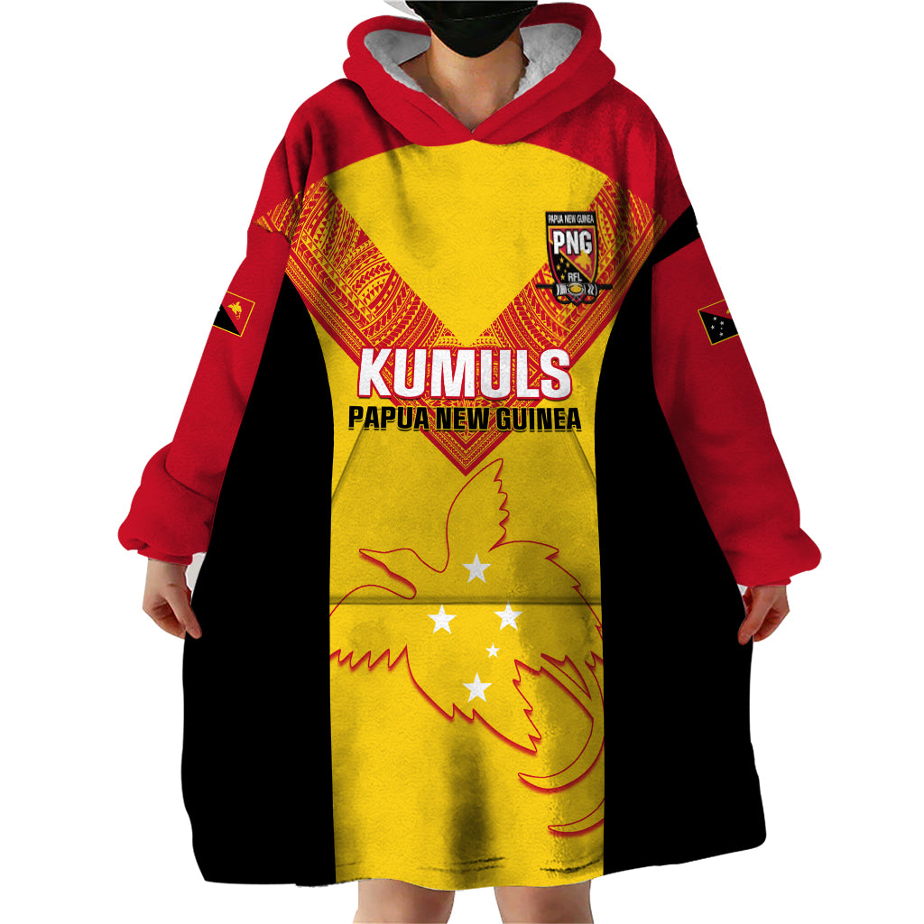 Custom Papua New Guinea Rubgby Wearable Blanket Hoodie Pacific 2023 Go PNG Kumuls - Wonder Print Shop