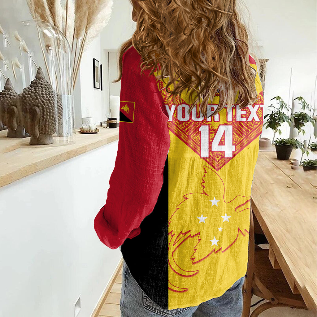 Custom Papua New Guinea Rubgby Women Casual Shirt Pacific 2023 Go PNG Kumuls - Wonder Print Shop