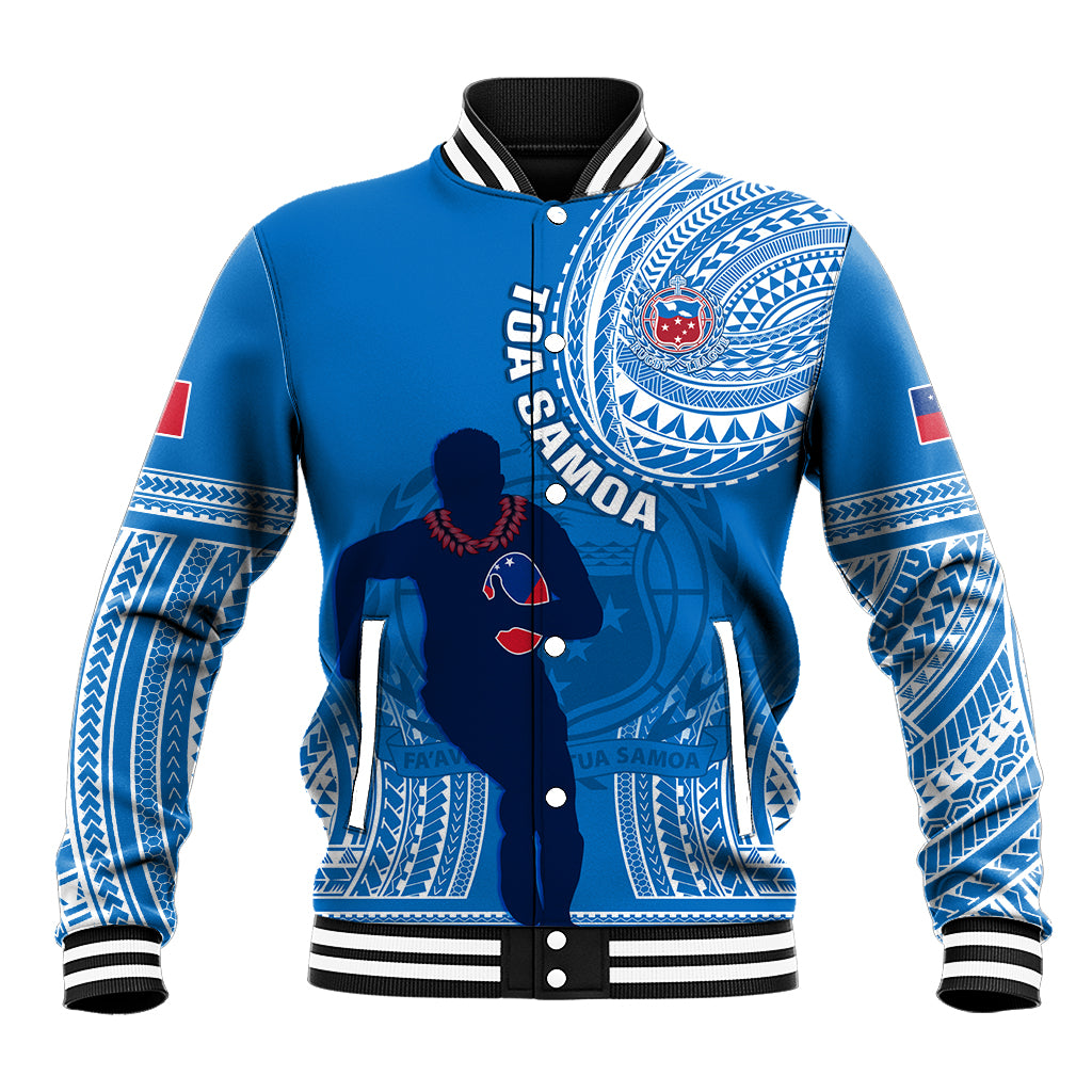 Custom Samoa Rugby Baseball Jacket Pacific 2023 Go Toa Samoa - Wonder Print Shop