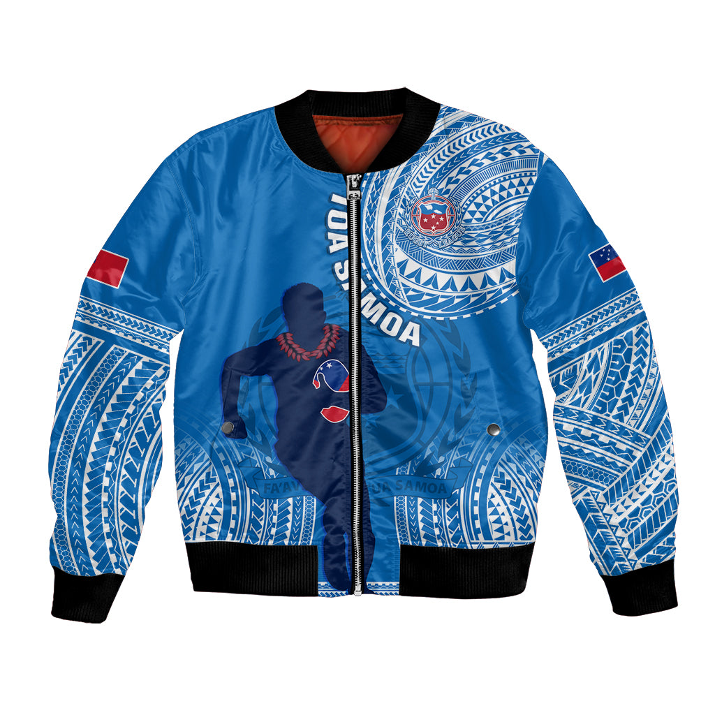 Custom Samoa Rugby Bomber Jacket Pacific 2023 Go Toa Samoa - Wonder Print Shop