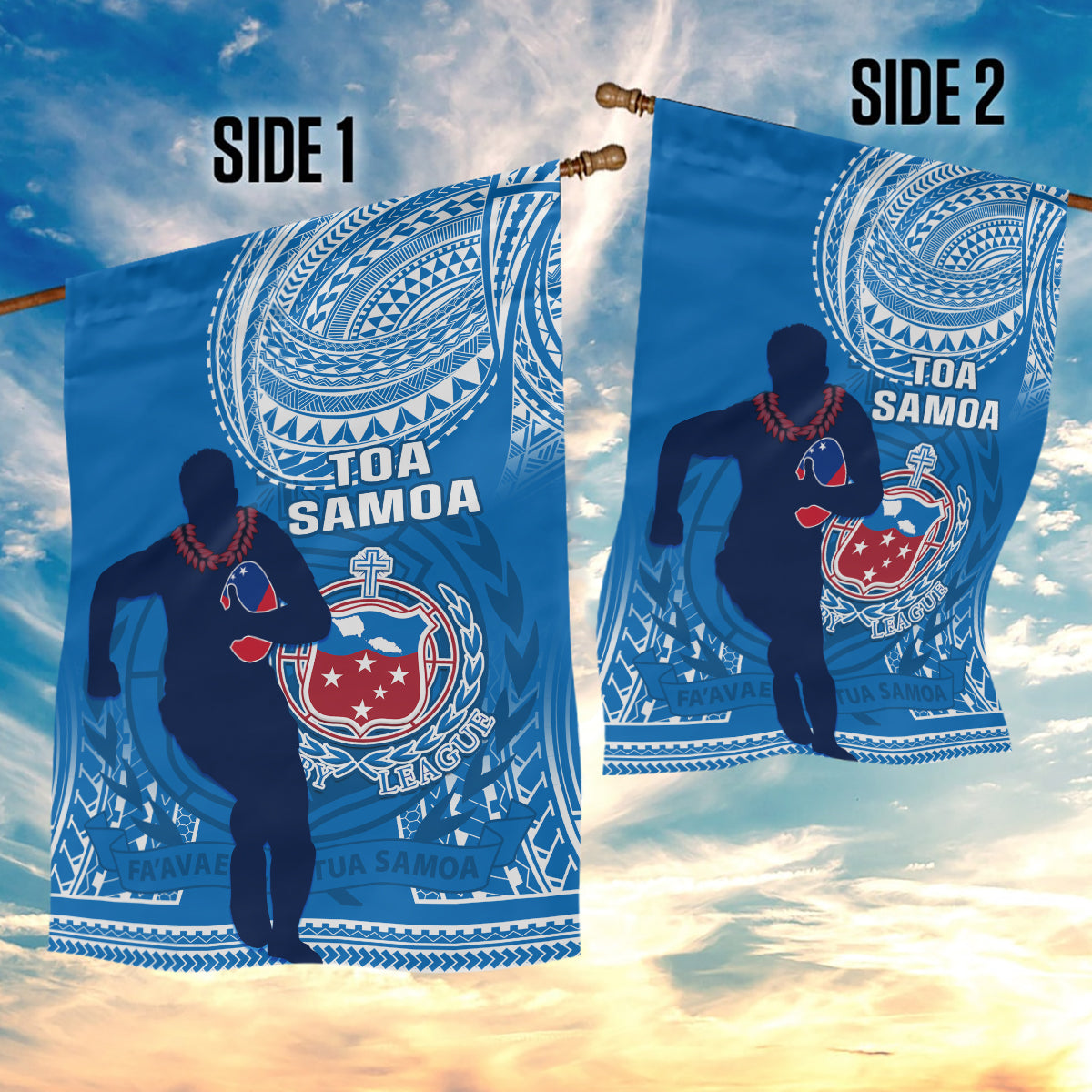 Samoa Rugby Garden Flag Pacific 2023 Go Toa Samoa - Wonder Print Shop