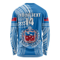 Custom Samoa Rugby Long Sleeve Shirt Pacific 2023 Go Toa Samoa - Wonder Print Shop