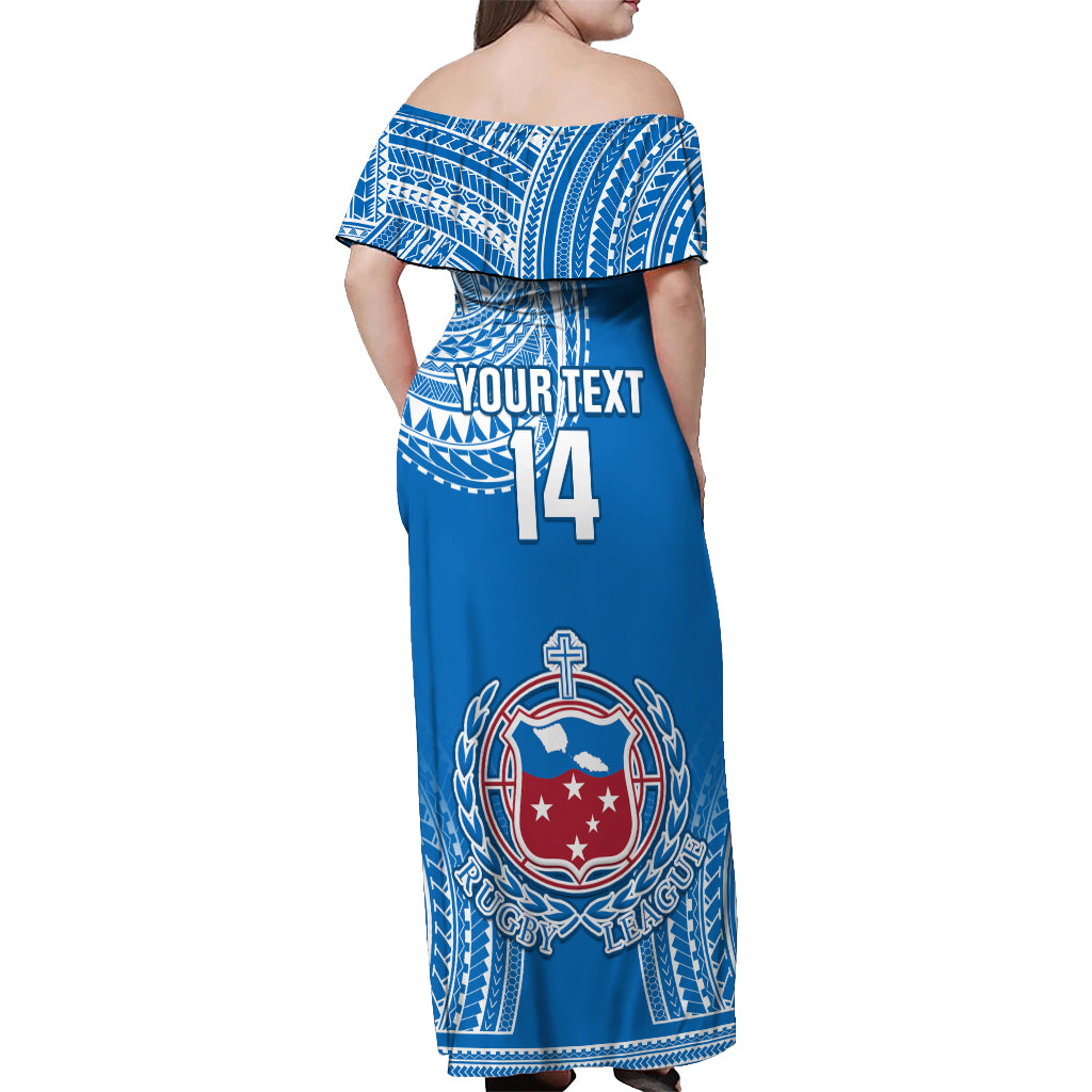 Custom Samoa Rugby Off Shoulder Maxi Dress Pacific 2023 Go Toa Samoa - Wonder Print Shop