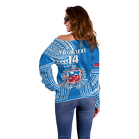 Custom Samoa Rugby Off Shoulder Sweater Pacific 2023 Go Toa Samoa - Wonder Print Shop