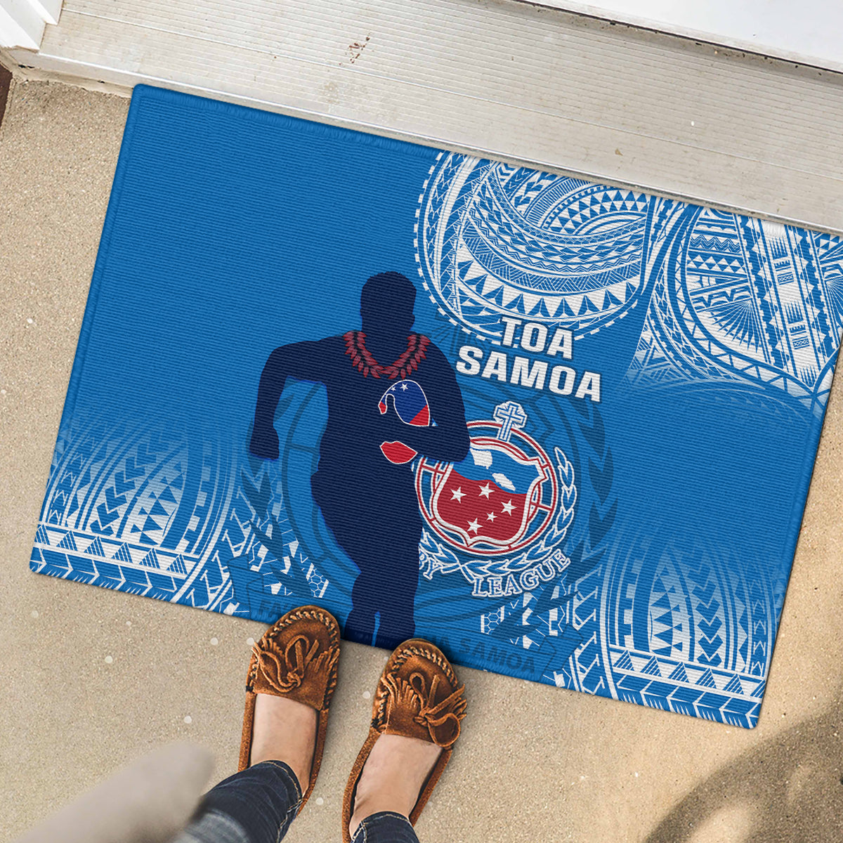 Samoa Rugby Rubber Doormat Pacific 2023 Go Toa Samoa - Wonder Print Shop