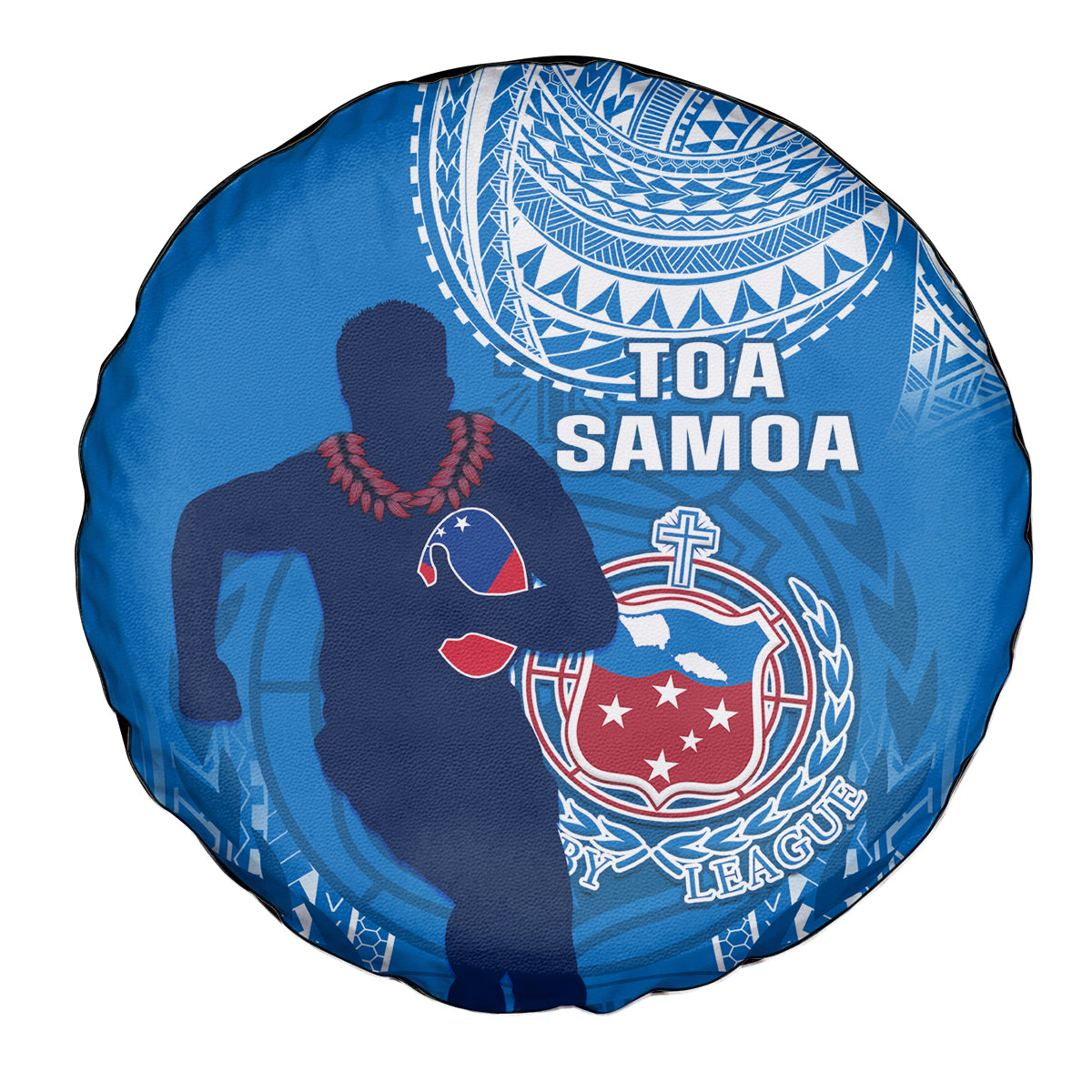 Samoa Rugby Spare Tire Cover Pacific 2023 Go Toa Samoa - Wonder Print Shop