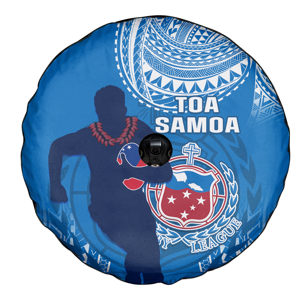 Samoa Rugby Spare Tire Cover Pacific 2023 Go Toa Samoa - Wonder Print Shop