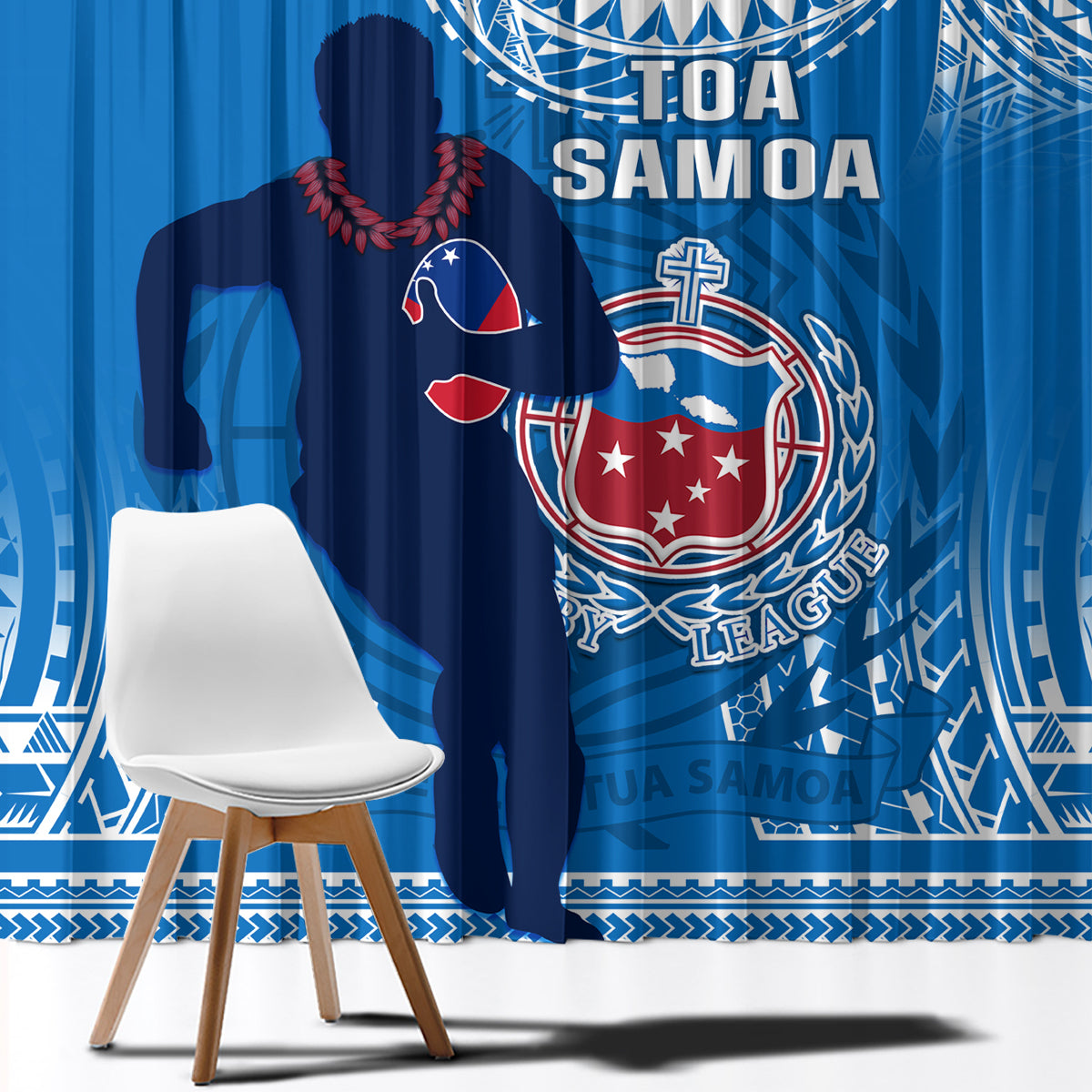 Samoa Rugby Window Curtain Pacific 2023 Go Toa Samoa - Wonder Print Shop