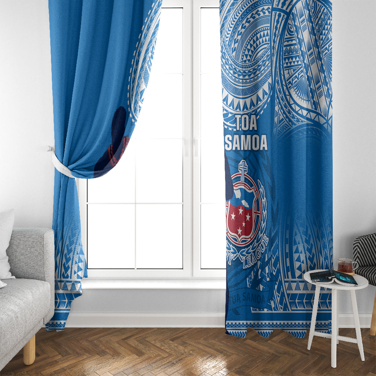 Samoa Rugby Window Curtain Pacific 2023 Go Toa Samoa - Wonder Print Shop