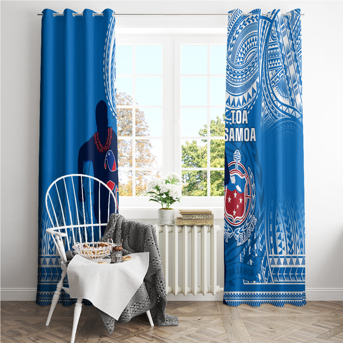 Samoa Rugby Window Curtain Pacific 2023 Go Toa Samoa - Wonder Print Shop