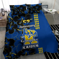 Hawaii Kaiser High School Bedding Set Kakau Mix Hibiscus Happy 52nd Anniversary - Wonder Print Shop