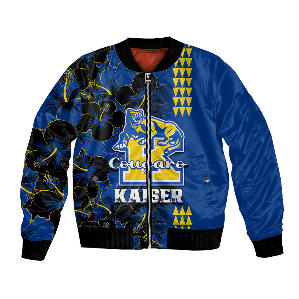 Hawaii Kaiser High School Bomber Jacket Kakau Mix Hibiscus Happy 52nd Anniversary - Wonder Print Shop