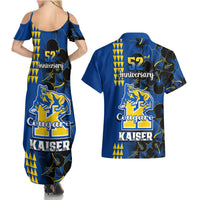 Hawaii Kaiser High School Couples Matching Summer Maxi Dress and Hawaiian Shirt Kakau Mix Hibiscus Happy 52nd Anniversary - Wonder Print Shop