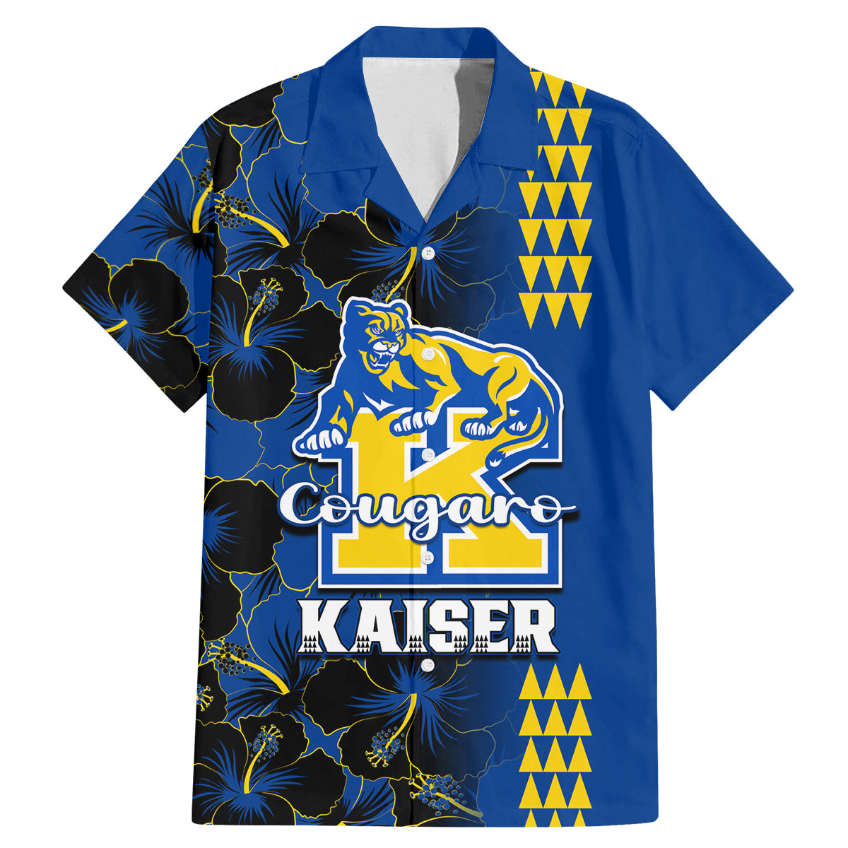 Hawaii Kaiser High School Family Matching Mermaid Dress and Hawaiian Shirt Kakau Mix Hibiscus Happy 52nd Anniversary - Wonder Print Shop