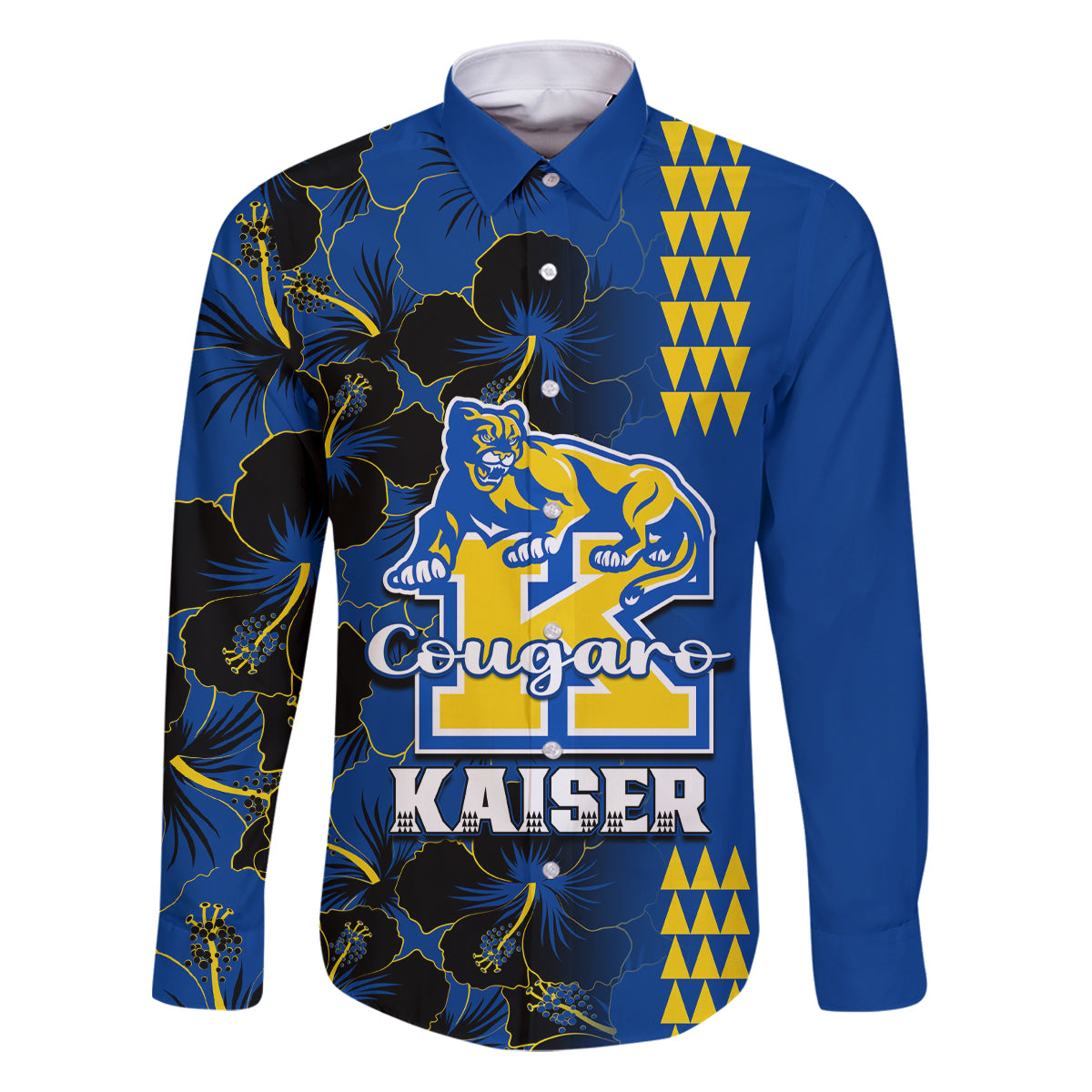 Hawaii Kaiser High School Family Matching Puletasi Dress and Hawaiian Shirt Kakau Mix Hibiscus Happy 52nd Anniversary - Wonder Print Shop