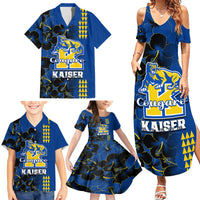 Hawaii Kaiser High School Family Matching Summer Maxi Dress and Hawaiian Shirt Kakau Mix Hibiscus Happy 52nd Anniversary - Wonder Print Shop