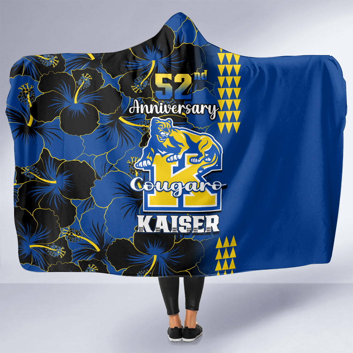 hawaii-kaiser-high-school-hooded-blanket-kakau-mix-hibiscus-happy-52nd-anniversary