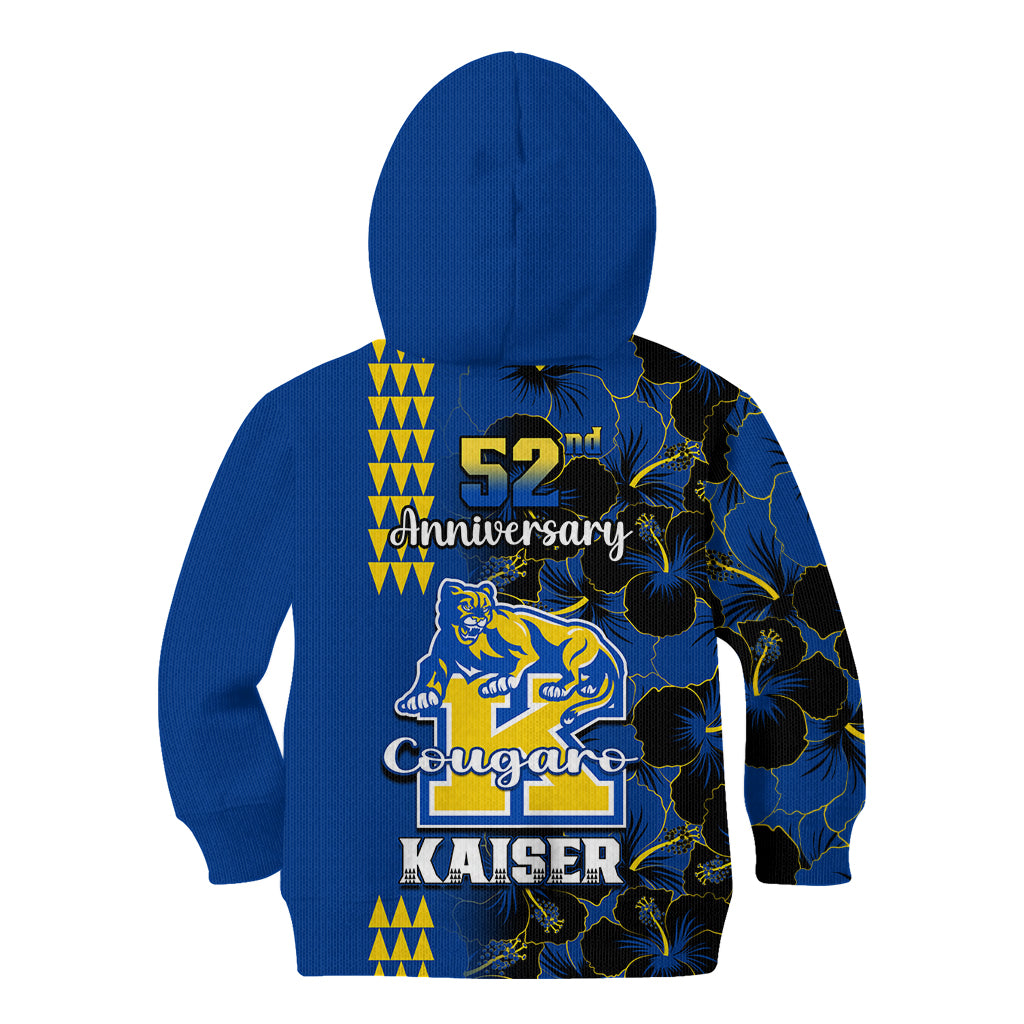Hawaii Kaiser High School Kid Hoodie Kakau Mix Hibiscus Happy 52nd Anniversary - Wonder Print Shop