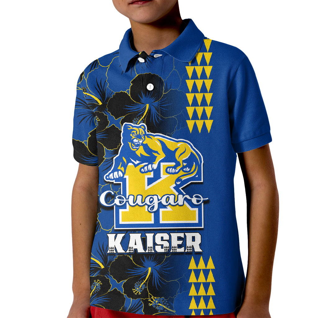 Hawaii Kaiser High School Kid Polo Shirt Kakau Mix Hibiscus Happy 52nd Anniversary - Wonder Print Shop