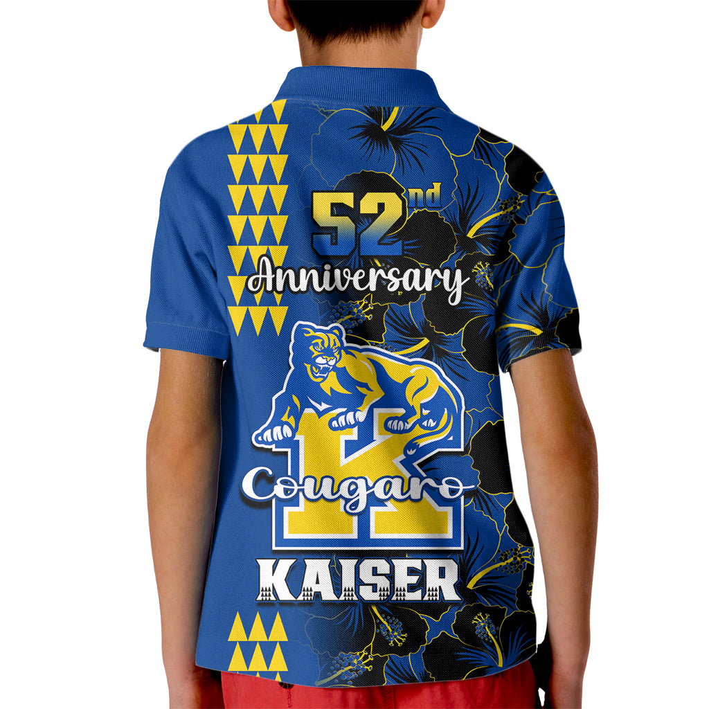 Hawaii Kaiser High School Kid Polo Shirt Kakau Mix Hibiscus Happy 52nd Anniversary - Wonder Print Shop