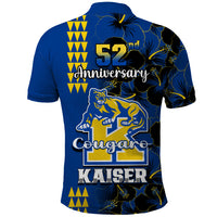 Hawaii Kaiser High School Polo Shirt Kakau Mix Hibiscus Happy 52nd Anniversary - Wonder Print Shop