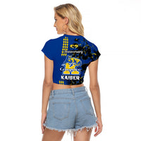 Hawaii Kaiser High School Raglan Cropped T Shirt Kakau Mix Hibiscus Happy 52nd Anniversary - Wonder Print Shop