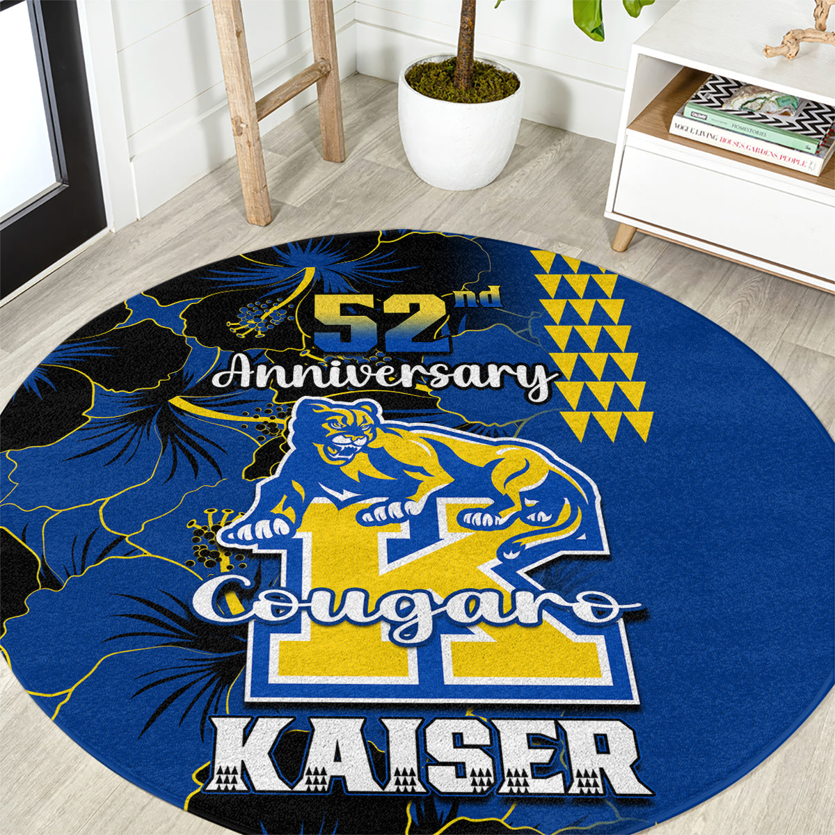 hawaii-kaiser-high-school-round-carpet-kakau-mix-hibiscus-happy-52nd-anniversary