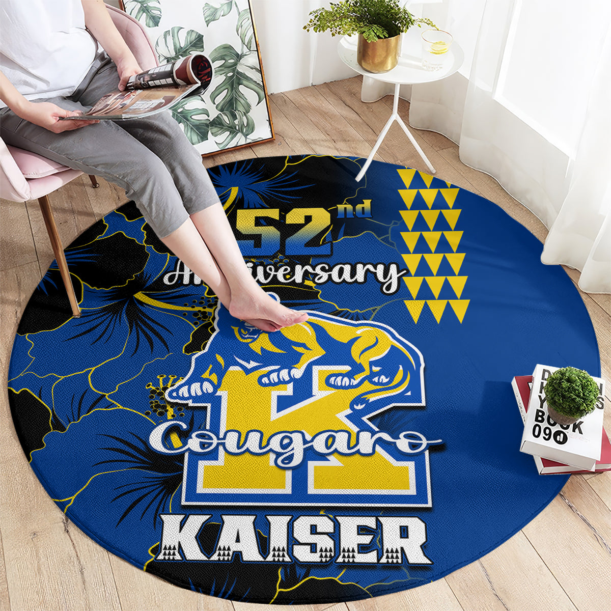 hawaii-kaiser-high-school-round-carpet-kakau-mix-hibiscus-happy-52nd-anniversary