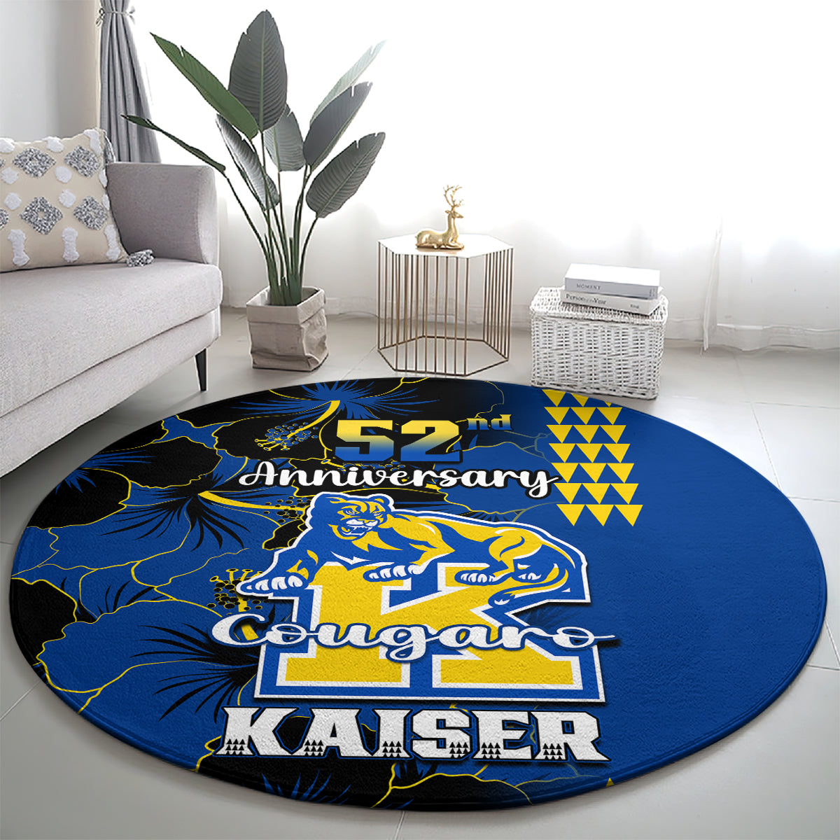 hawaii-kaiser-high-school-round-carpet-kakau-mix-hibiscus-happy-52nd-anniversary