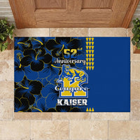 Hawaii Kaiser High School Rubber Doormat Kakau Mix Hibiscus Happy 52nd Anniversary - Wonder Print Shop