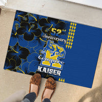 Hawaii Kaiser High School Rubber Doormat Kakau Mix Hibiscus Happy 52nd Anniversary - Wonder Print Shop