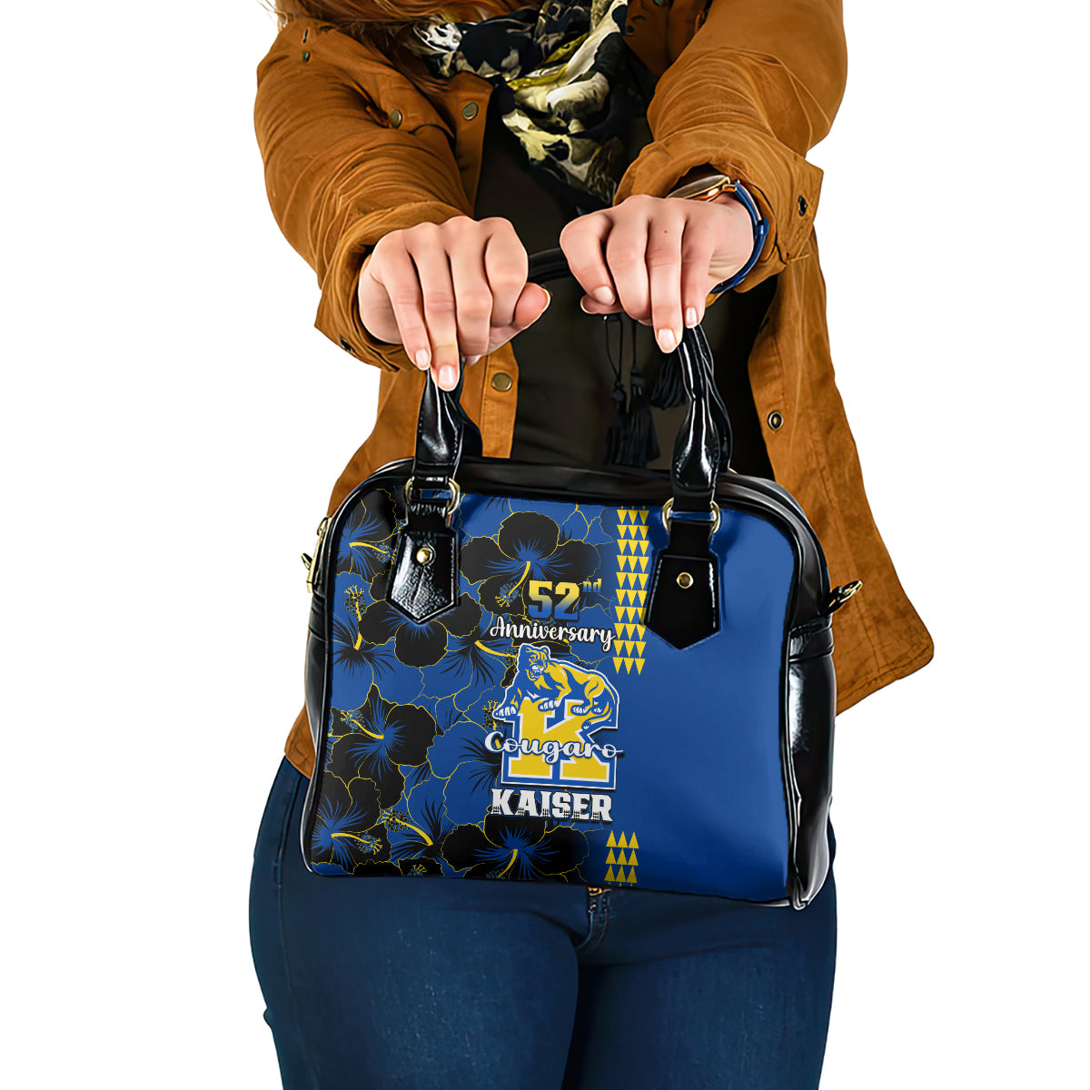hawaii-kaiser-high-school-shoulder-handbag-kakau-mix-hibiscus-happy-52nd-anniversary