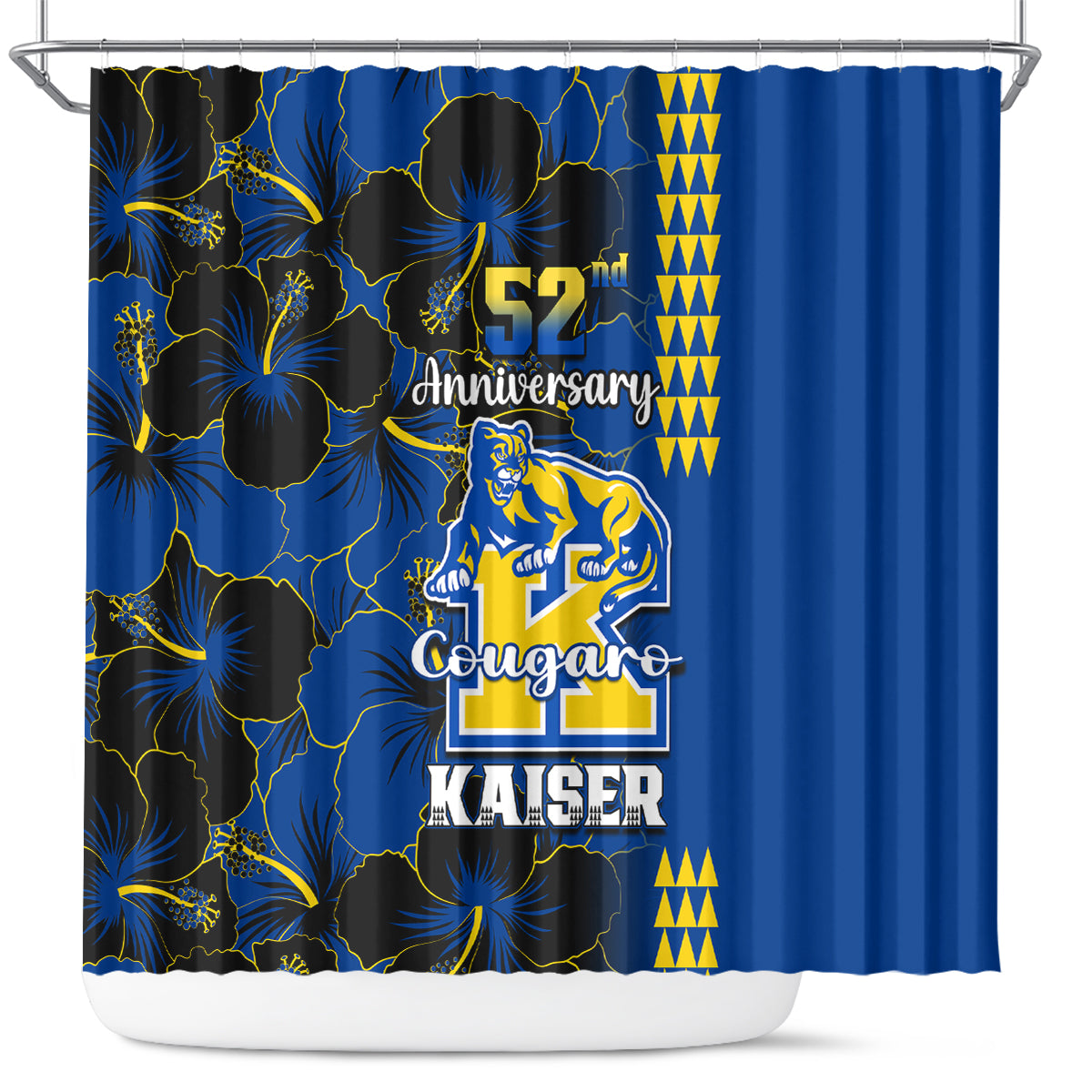 hawaii-kaiser-high-school-shower-curtain-kakau-mix-hibiscus-happy-52nd-anniversary