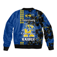 Hawaii Kaiser High School Sleeve Zip Bomber Jacket Kakau Mix Hibiscus Happy 52nd Anniversary - Wonder Print Shop