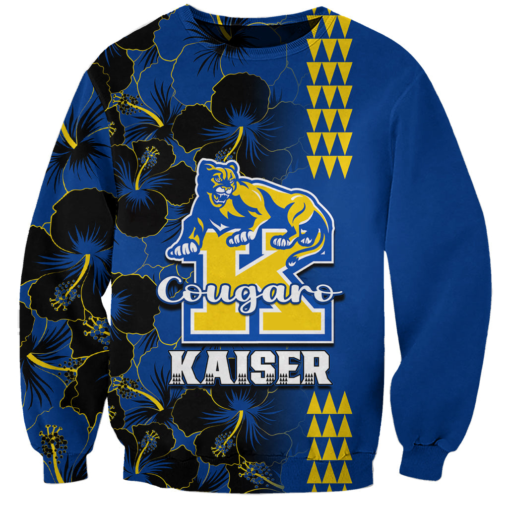 Hawaii Kaiser High School Sweatshirt Kakau Mix Hibiscus Happy 52nd Anniversary - Wonder Print Shop