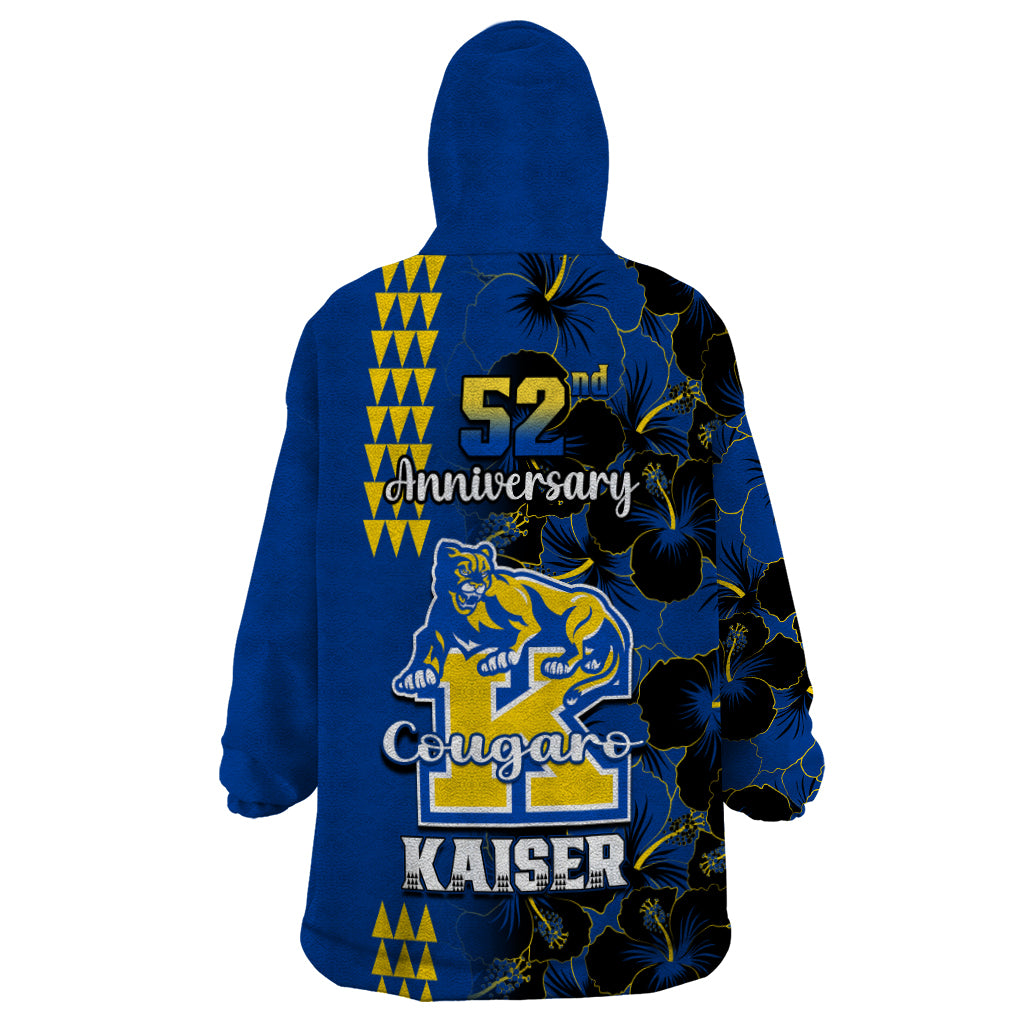 Hawaii Kaiser High School Wearable Blanket Hoodie Kakau Mix Hibiscus Happy 52nd Anniversary - Wonder Print Shop