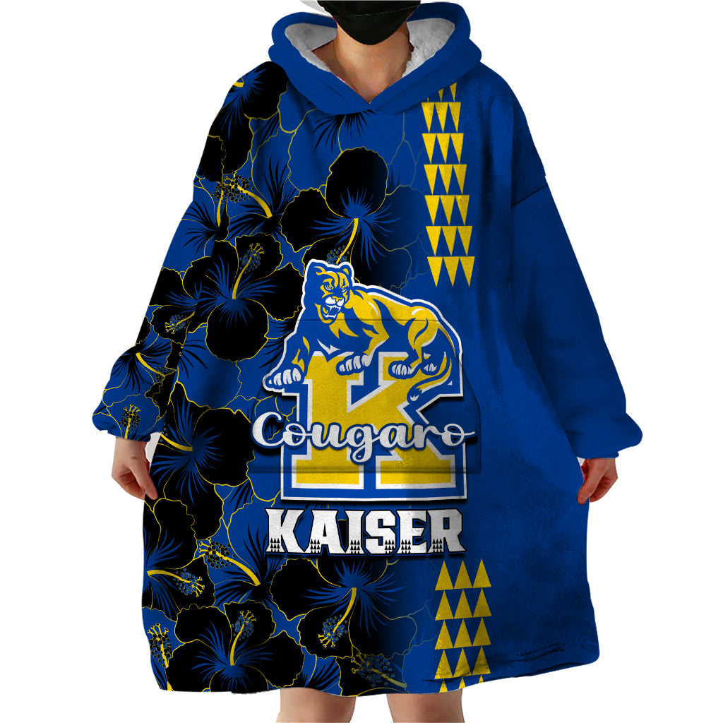 Hawaii Kaiser High School Wearable Blanket Hoodie Kakau Mix Hibiscus Happy 52nd Anniversary - Wonder Print Shop