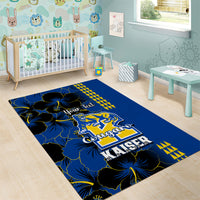 Personalised Hawaii Kaiser High School Area Rug Kakau Mix Hibiscus Happy 52nd Anniversary - Wonder Print Shop