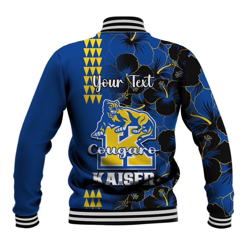 Personalised Hawaii Kaiser High School Baseball Jacket Kakau Mix Hibiscus Happy 52nd Anniversary - Wonder Print Shop