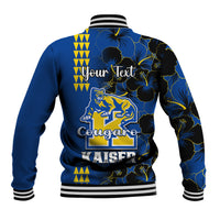 Personalised Hawaii Kaiser High School Baseball Jacket Kakau Mix Hibiscus Happy 52nd Anniversary - Wonder Print Shop