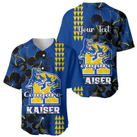 Personalised Hawaii Kaiser High School Baseball Jersey Kakau Mix Hibiscus Happy 52nd Anniversary - Wonder Print Shop