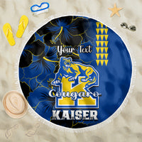 Personalised Hawaii Kaiser High School Beach Blanket Kakau Mix Hibiscus Happy 52nd Anniversary - Wonder Print Shop