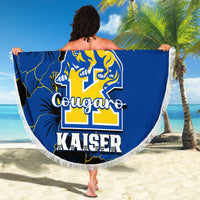 Personalised Hawaii Kaiser High School Beach Blanket Kakau Mix Hibiscus Happy 52nd Anniversary - Wonder Print Shop