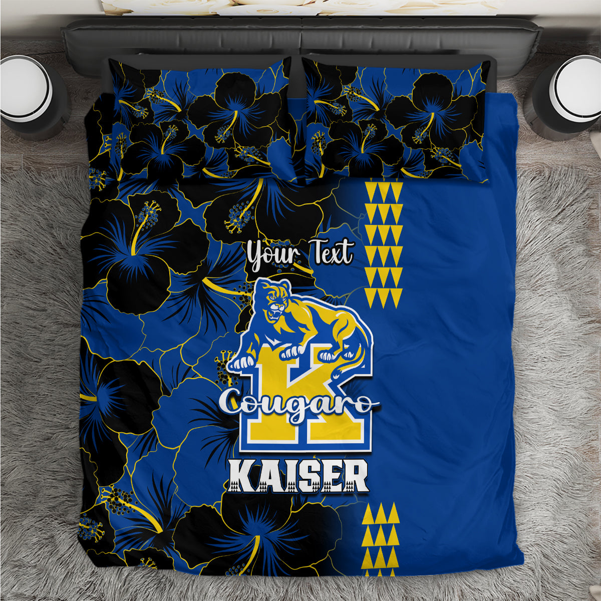 Personalised Hawaii Kaiser High School Bedding Set Kakau Mix Hibiscus Happy 52nd Anniversary - Wonder Print Shop